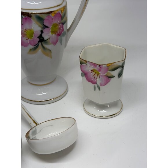 VTG Noritake Azalea 4-Set Berry Set Creamer & Ladles Footed Cups 4"-5.5", Japan - Picture 4 of 10
